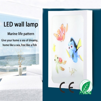 cartoon marine fish led wall lamp for indoor lighting decoration in the bedroom, sitting room, study, corridor
