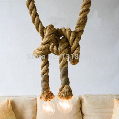 creative personality vintage pendant lights restaurant lamp bedroom dining room pendant lamps hemp rope lights [vintage-pendant-lights-3149]