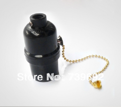 e26/e27 black color zipper switch lamp base pull switch antique vintage with lights switch lamp base/lamp holder