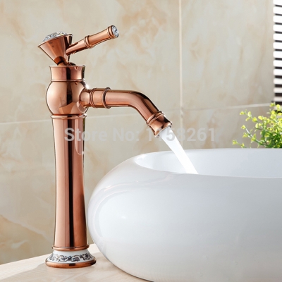 fashion luxury noble and elegant rose gold faucet single hole and cold faucet al-7309be [golden-bathroom-faucet-3456]