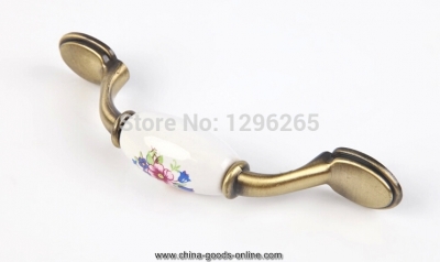 fedex 50pcs ceramic dresser handles for children bedroom cabinet handles (cc: 96mm)
