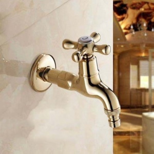 garden gold plate bathroom washing machine tap laundry mop pool cold water bibcock bathroom faucet bath tap water 8586