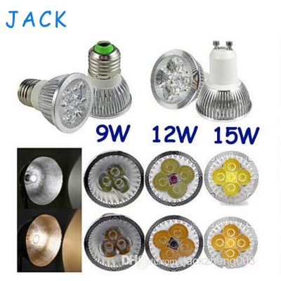 high power dimmable gu 10/mr16/e27/e14/b22 3w /9w /12w/15wled lighting led bulbs led lamp no radiation christmas [led-spotlight-bulb-401]