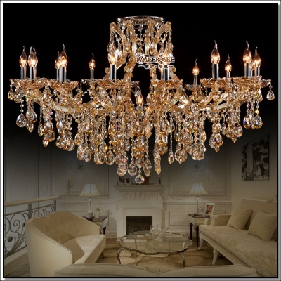 large cognac glass crystal chandeliers light fixture el maria theresa crystal light 17 lamps md8477 d1200mm h800mm [crystal-chandelier-maria-theresa-2223]