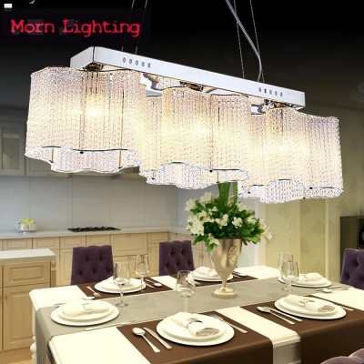 led dining room lamp three head creative rectangular modern simple personality bar lighting modern rectangle chandelier