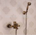 luxury wall mounted antique brass wall mounted handheld bathtub shower faucet with hand shower