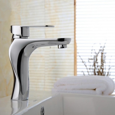 modern bathroom products chrome finished and cold water stage basin faucet mixer,sinlge handle 817-11 [chrome-bathroom-faucet-1785]