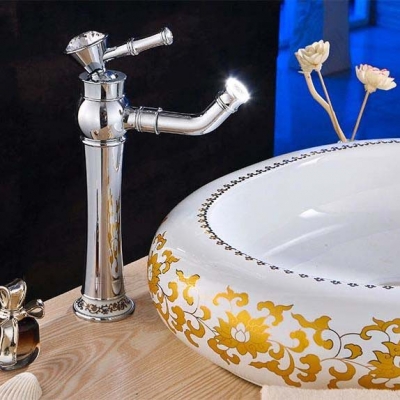modern chrome finish brass faucet,bathroom faucets,basin faucets, tall high bathroom sink faucet toilet tap 329 [chrome-bathroom-faucet-1704]