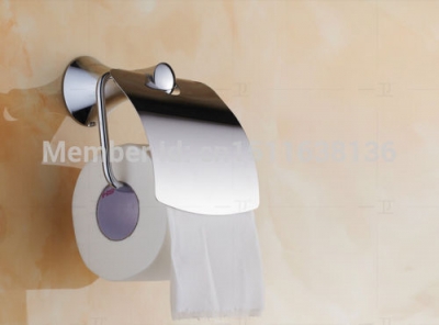 modern new wall mounted bathroom chrome brass toilet paper holder with cover [toilet-paper-holder-8195]
