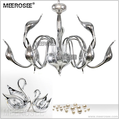 modern swan chandelier light fixture black silver color swan hanging light for pendant style with g4 bulbs luster [pendant-light-7230]