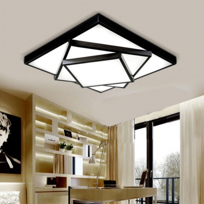 modern three storey square led ceiling lamp for living room bedroom dining room foyer,dimming 530mm 36w geometry ceiling light