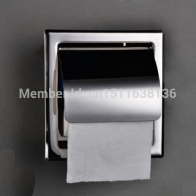 modern wall mounted bathroom stainless steel toilet paper holder with cover