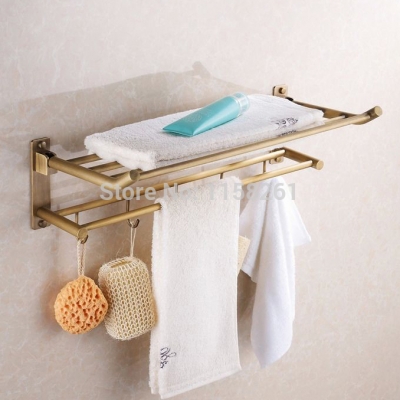 new arrival antique copper towel rod rack shelf towel rack fashion bathroom accessories luxury bath towel hj-1217f [towel-racks-8457]