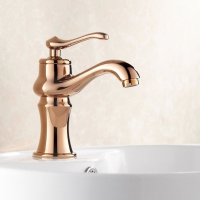 new fashion luxury torneira banheiro brass &cold ceramic vintage wash basin copper rose gold faucet m-35e [golden-bathroom-faucet-3480]