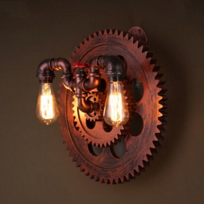 nordic loft industrial retro personality wall lamp creative cafe restaurant bar gear water pipe wall light [wall-lamp-3879]