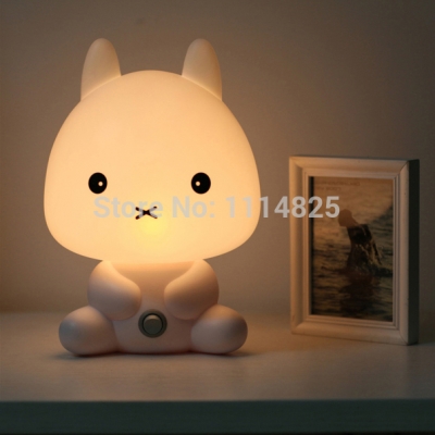 novelty pink/white rabbite led lovely night light lamp animal reading lamp for study work [table-lamps-3674]