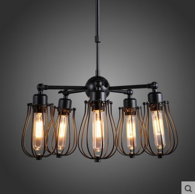 painting process edison loft industrial lamp vintage pendant light lamp with 5 lights for dining room,lamparas colgantes