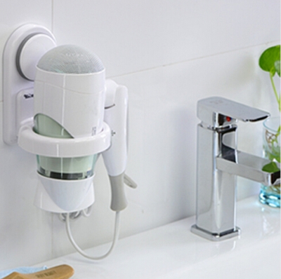 plastic suction cup hair drier holder [bathroom-shelves-959]