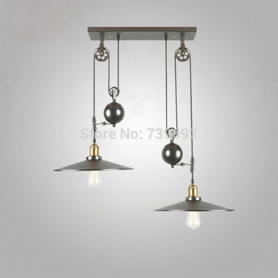 restoring ancient ways industrial style american country vintage pulley pendant lights line adjustable single pendant lamp