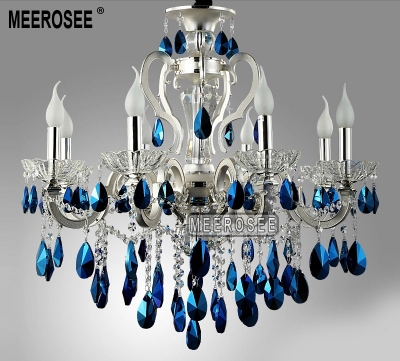 silver crystal chandelier luster light silver chandelier, blue crystal chandelier light fixture [top-selling-products-8260]