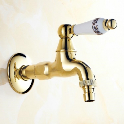 total brass wall mounted gold washing machine faucet bathroom corner faucet outdoor garden faucet bibcock faucet 9413k