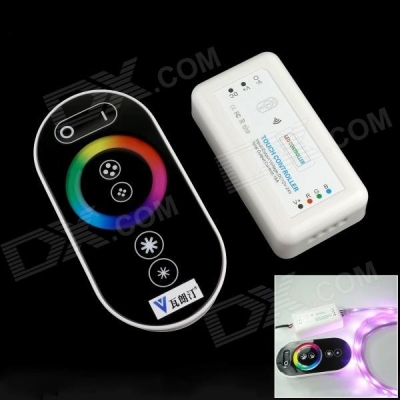 wireless touch panel controler rgb led controller dimmer - black for rgb strip module (dc 12v/24v) [led-rgb-controller-5739]