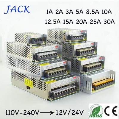 1/2/3/5/8.5/10/15/20/25/30a led power supply transformer ac/dc 5v 12v 24v led switching power supply 100-240v