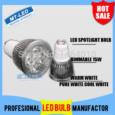 10pcs high power cree led lamp dimmable gu10 15w 110-240v led spot light spotlight led bulb downlight lighting