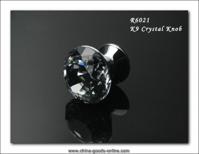 10pcs/lot decorative hardware k9 diamond crystal chrome cabinet cupboard door knob r6021 new (diameter:30mm) [Door knobs|pulls-829]