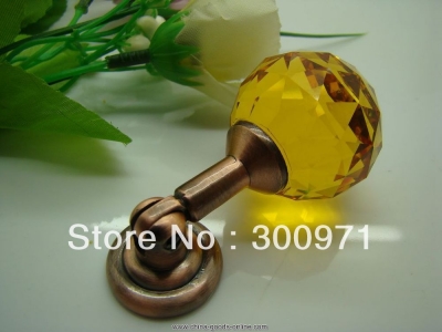 10pcs/lot topaz color 30mm crystal knobs and handles,crystal drawer handles,crystal drawer for cabinet / door