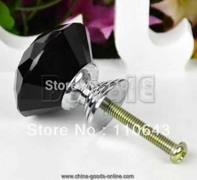 10pcs/lot whole 30mm black diamond crystal furniture handle cabinet cupboard wardrobe door knob drawer pull knobs 31