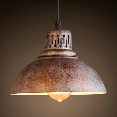 2016 loft vintage dia21.5cm rust iron lampshade simple led pendant light with a19 edison bulb [industrial-style-7784]