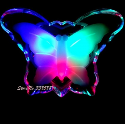 2pcs us plug modern colorful crystal bright butterfly lamp romantic nightlight for home decoration baby room lamp, [home-amp-garden-1134]