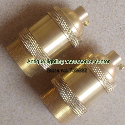 (4pcs/lot) whole e26 e27 copper lamp socket wall lamp vintage diy lighting accessories plain copper lamp holder [lamp-socket-4715]