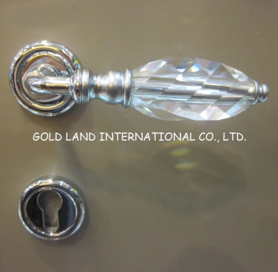 72mm 2pcs handles with lock body+keys crystal glass door locks wooden door lock bedroom lock
