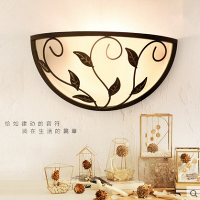 american country simple led wall lamp decorative glass lampshade wall light fixtures for balcony bedside light home lighting