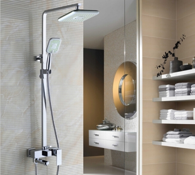 bathroom 3 function shower faucet. shower set chrome finish brass shower set 8 inch rain shower head tub mixer faucet [chrome-1680]