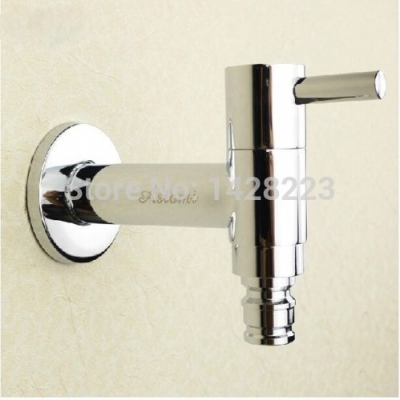 chrome finish wall mount brass washing machine faucet cold water wall mounted laundry taps [chrome-finish-1839]