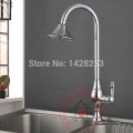 chrome finished deck mounted single handle brass bathroom kitchen faucet one hole with and cold water