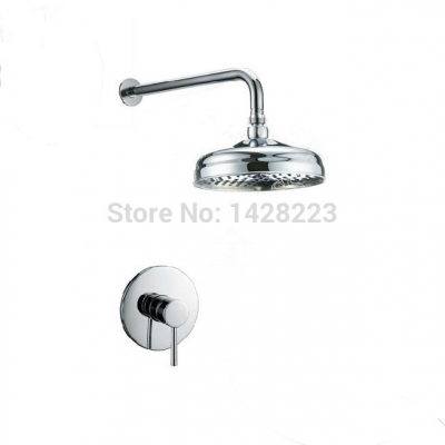 creative 8" rainfall brass shower head bathroom shower faucet single handle chrome finished