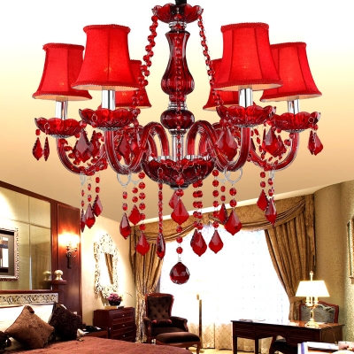 crystal chandeliers lamp shades red crystal chandelier lighting fixtures light luster lamparas de cristal for dining room [chandelier-pendant-lights-3404]