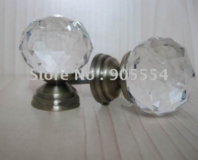 d30mmxh42mm brass base crystal glass dresser knobs