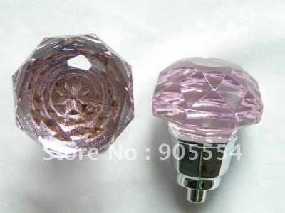 d45mmxh54mm pink crystal glass furniture knob/drawer knobs
