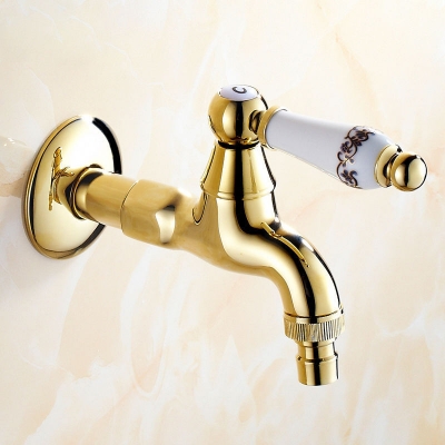 gold brass extension washing machine faucet laundry sink tap bathroom cold water taps bibcocks