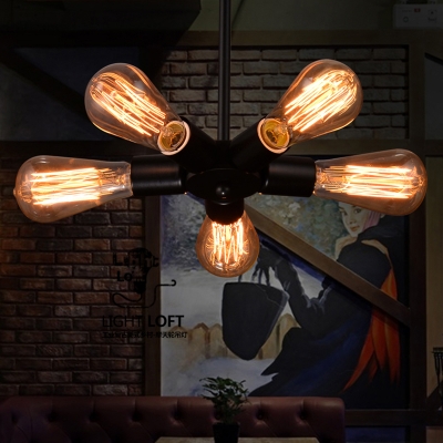 iron pulley pendant lights 3 heads nordic retro light loft american vintage industrial lamp edison pendant lighting fixtures [vintage-pendant-lights-3330]