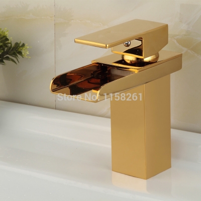 modern bathroom products golden finished and cold water basin faucet mixer,single handle tap whole yb-337k
