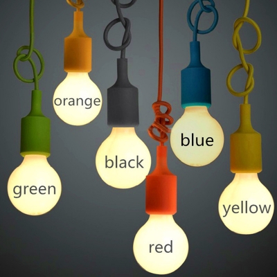 modern colorful e27 home wire base 12 colors diy led bulb hanging ceiling lamp light glass pendant lighting decor w/ 100cm cord