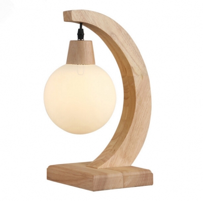 modern simple bedroom study decorative wood table lamp nordic art creative glass lampshape table lights
