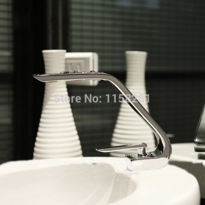 new arrival bathroom deck mount single hole chrome faucet waterfall mixer tap vanity fashion design 408919