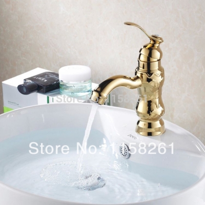 new design luxury copper and cold taps titanium copper gold plated gold basin faucet mixer taps hj-819k